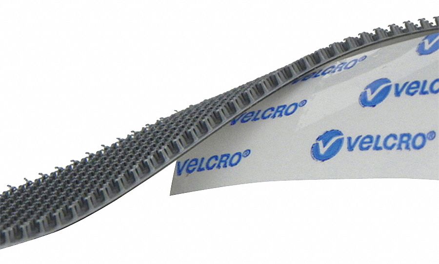 VELCRO BRAND HookType Reclosable Fastener with Rubber Adhesive, Silver