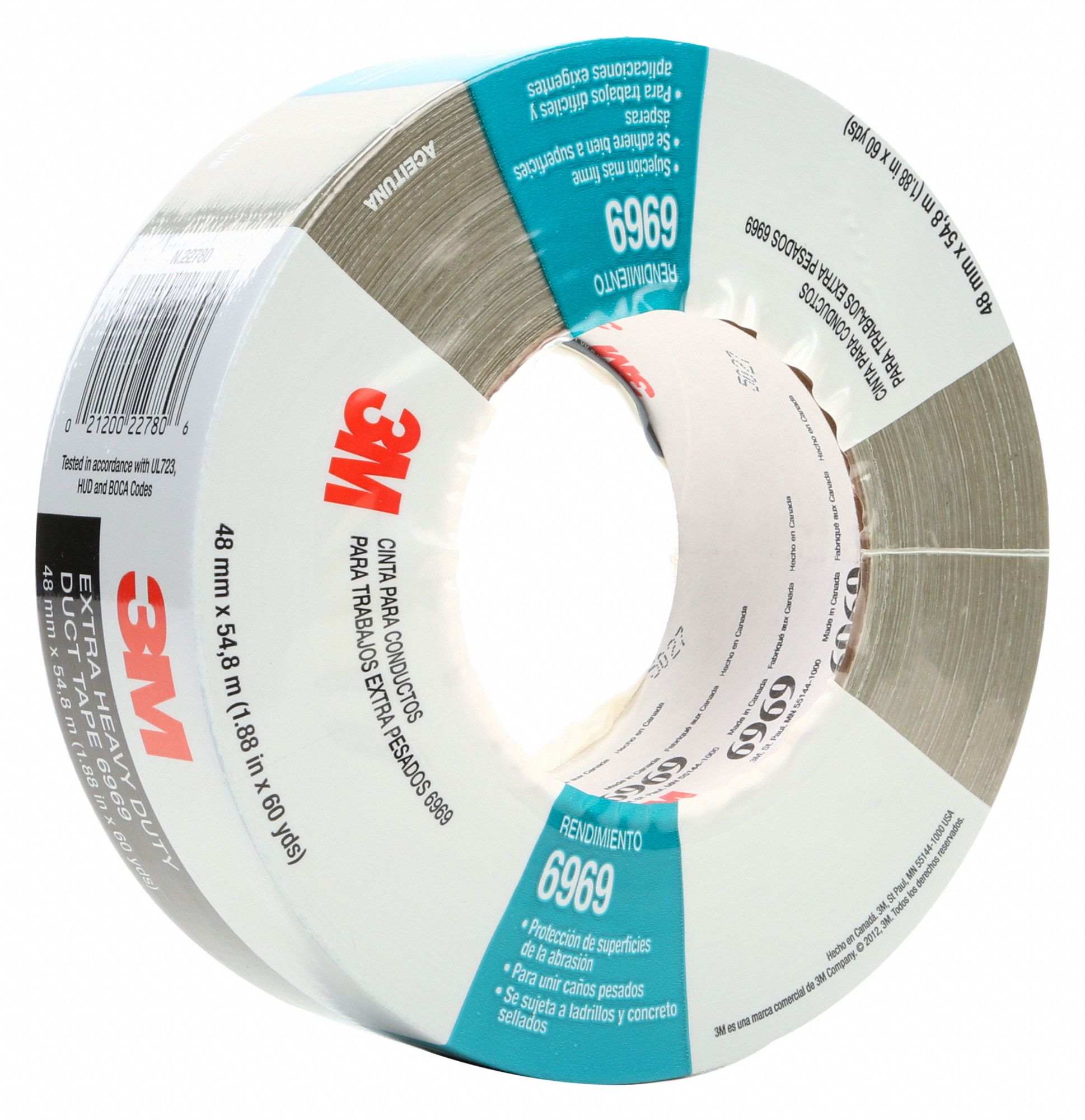 3M Duct Tape 3M, Series 6969, Std Duty, 2 in x 60 yd, Brown