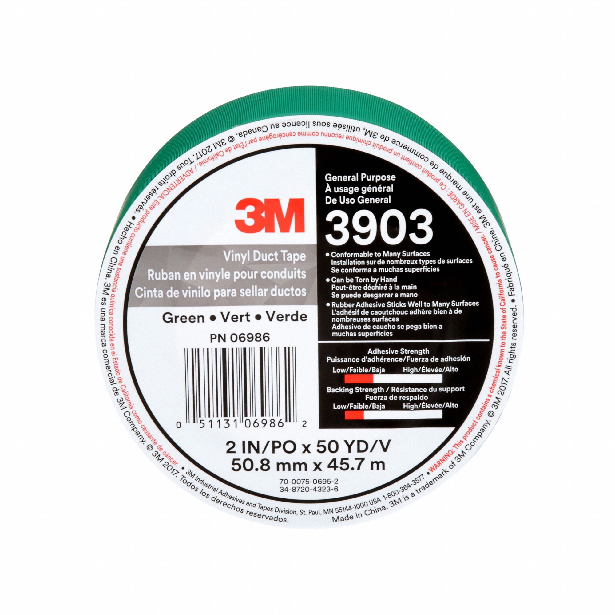 3m 3903 3m Duct Tape 3M, Series 3903, Light Duty, 2 in x 50 yd, Green
