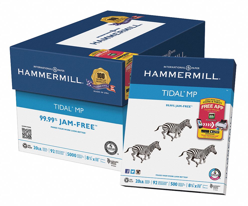 HAMMERMILL 81/2" x 11" Multipurpose Paper with Matte Finish, White