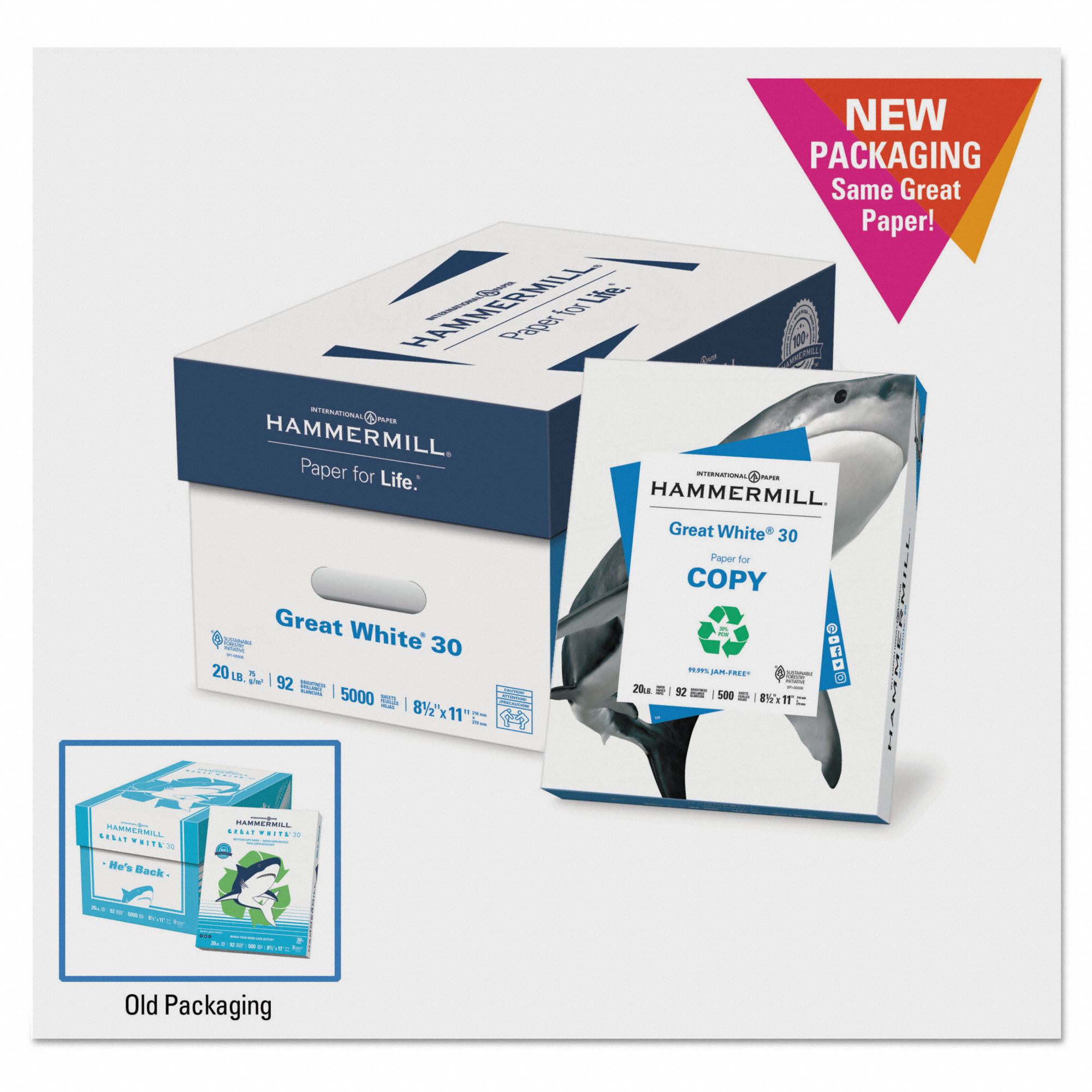 HAMMERMILL Multipurpose Paper, 81/2" x 14", PK500 15U656HAM86704