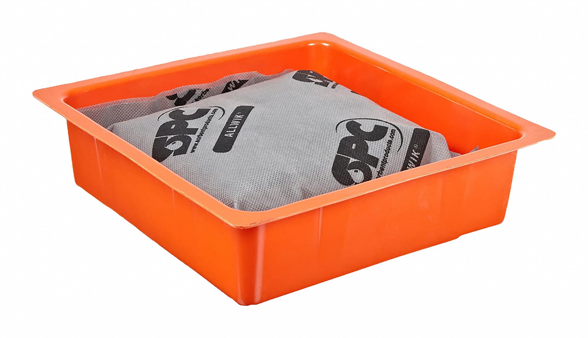 10 1/2 in L x 10 1/2 in W x 3 in H, 0.5 gal Volume Absorbed per Pkg