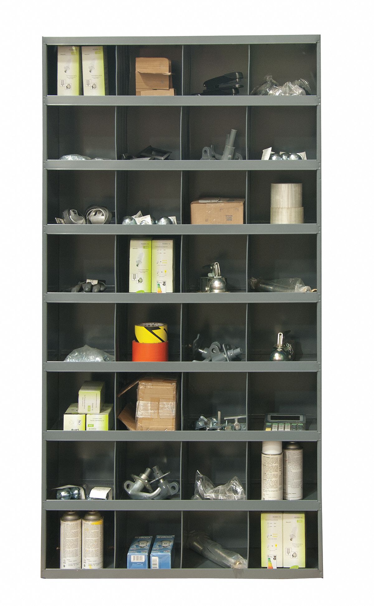 DURHAM MFG Pigeonhole Bin Unit 34 in x 12 in x 66 in, 32 Compartments