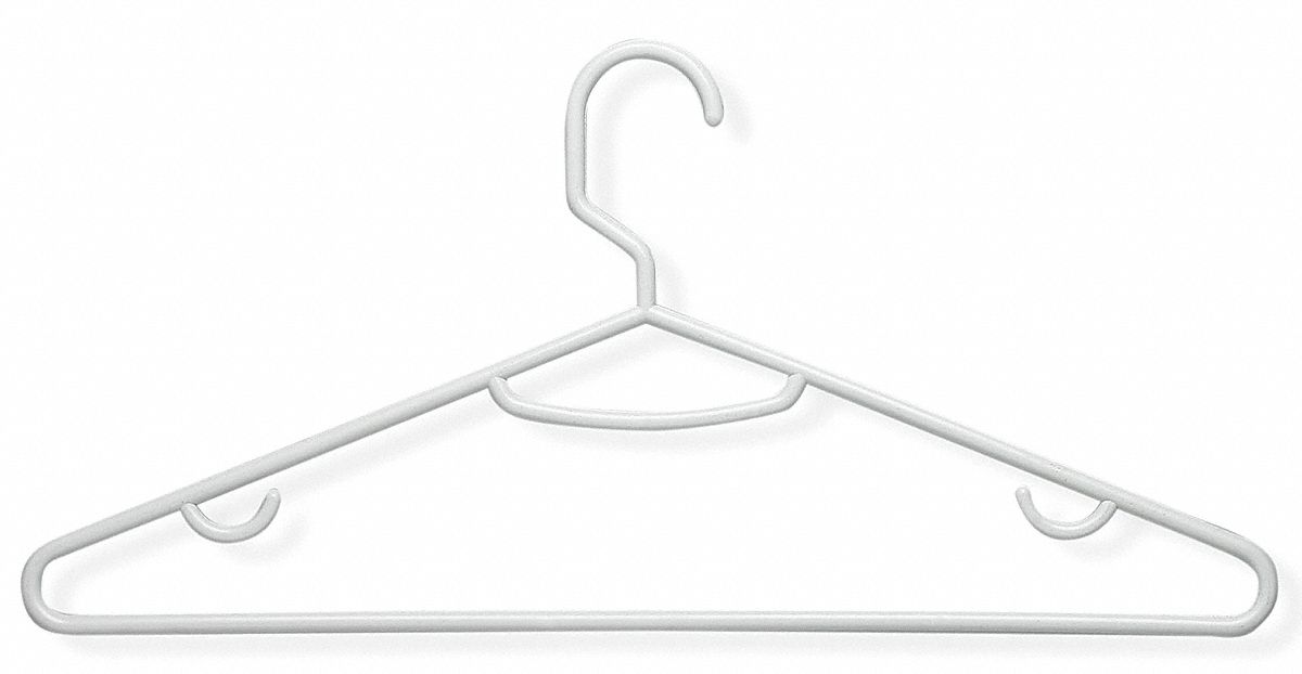 HONEYCANDO Recycled Plastic Tubular Hanger with White Finish; PK15