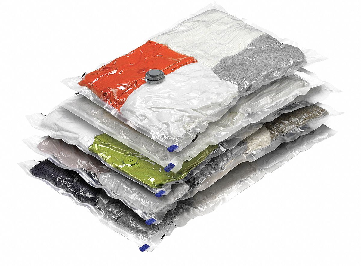 HONEYCANDO Plastic, Zip Seal Vacuum Storage Bag Set, 22 1/2 in, 33 1/