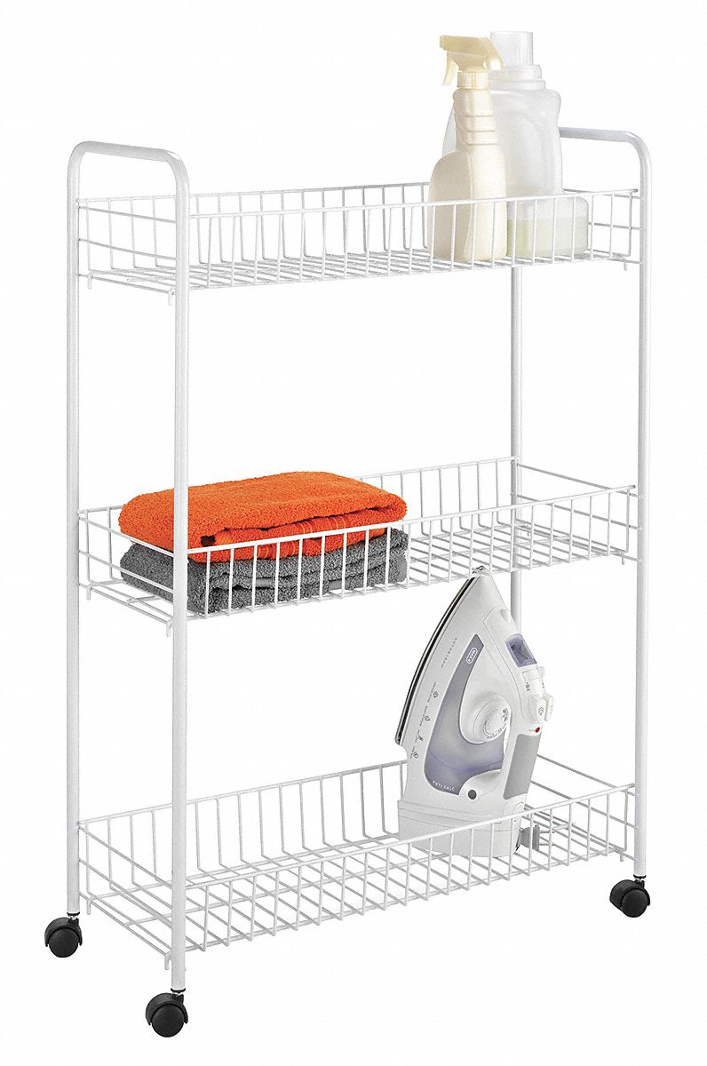 HONEYCANDO, 24 in Overall Lg, 8 in Overall Wd, Laundry Accessory Cart
