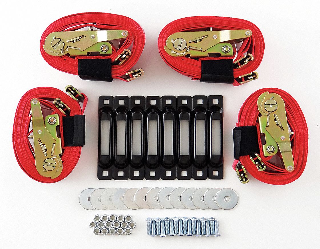 Tie Down Strap Kit, 16 ftL x 2 inW, 1467 lb Load Limit, Adjustment
