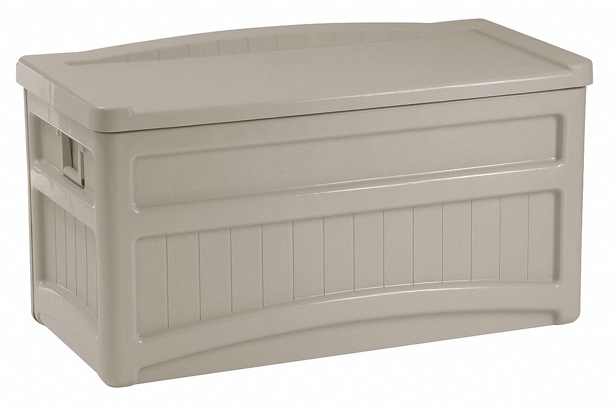 SUNCAST Deck Box, With Wheels, 73 Gal, Taupe 15X398DB7500 Grainger