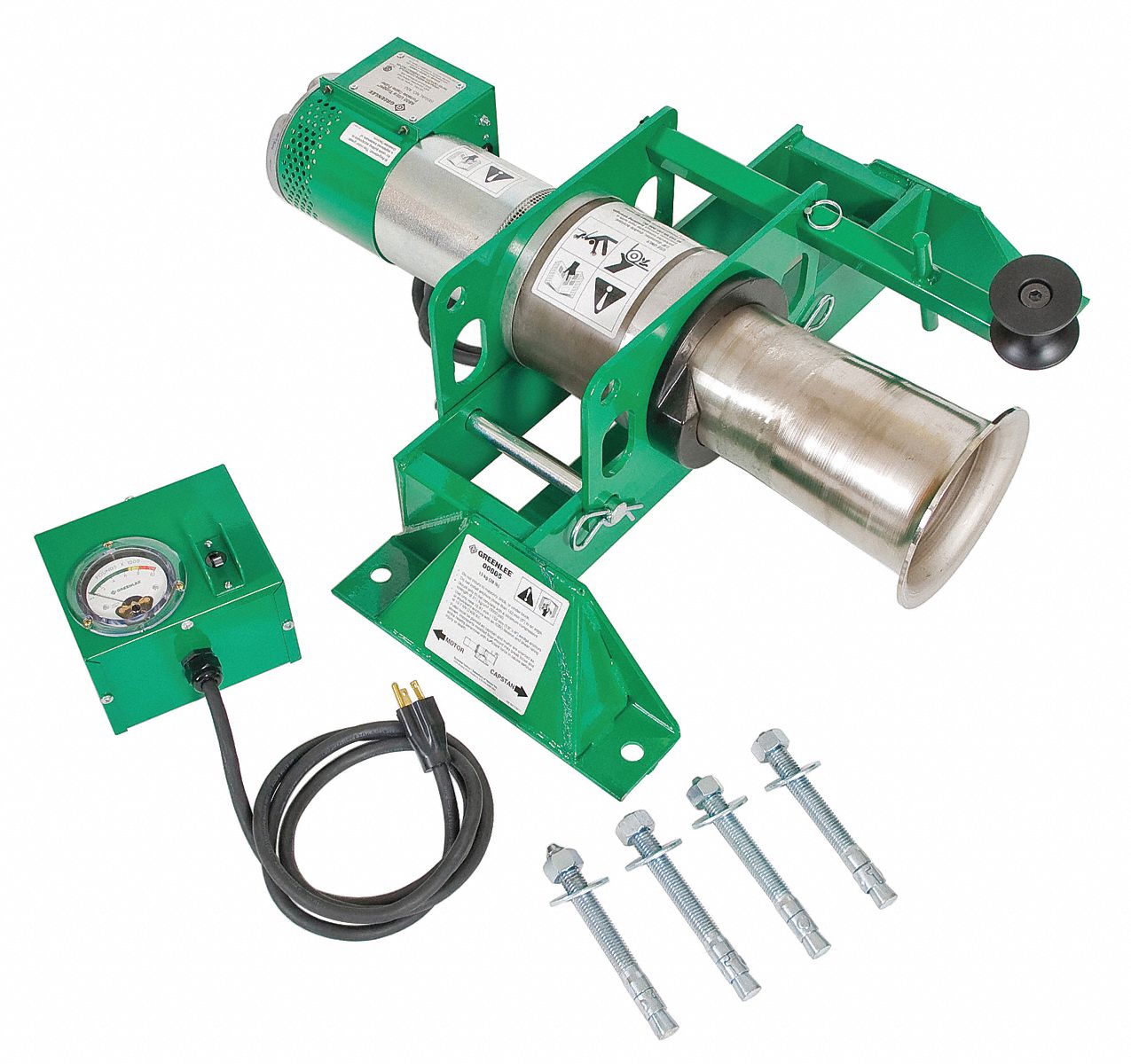 GREENLEE Cable Puller, 8000 lb, 120V, w/Floor Mount 15X7896800
