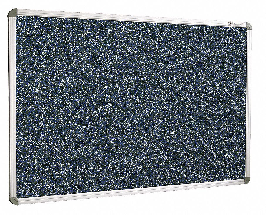 BALT Bulletin Board 48 in Ht, 144 in Wd, Blue, Silver, Mounting