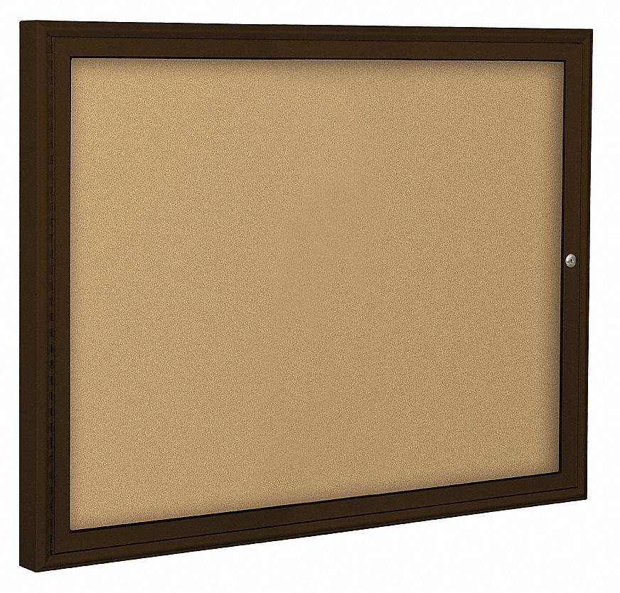 BALT, Cork, 30 in Wd, Enclosed Bulletin Board 15Y25294PCUI Grainger
