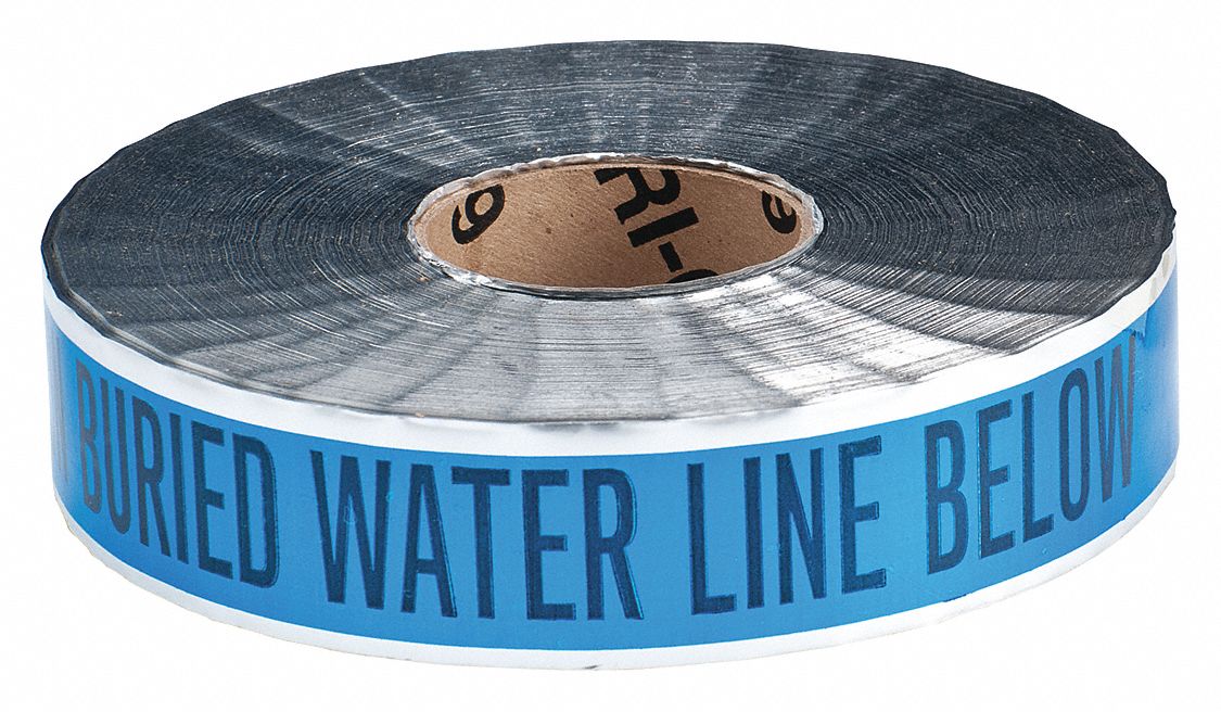 BRADY Detectable Underground Tape, Blue, 2 in x 1,000 ft, Caution