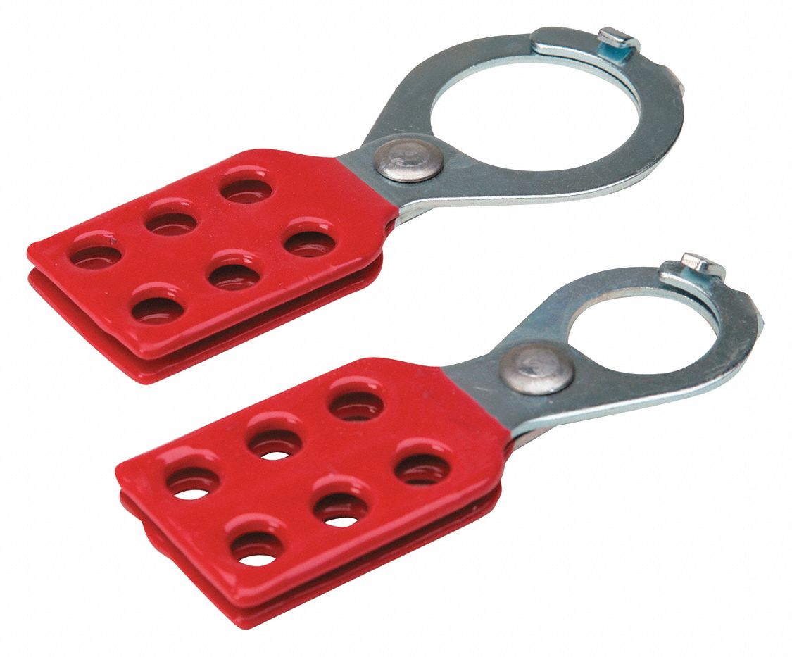 BRADY Lockout Hasp, ScissorAction Lockout Hasp Style, Steel 15Y533