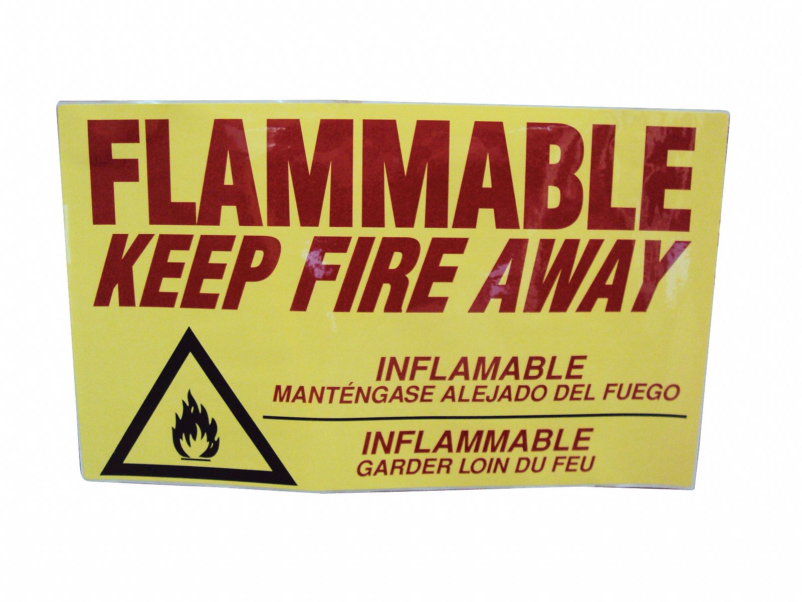 Flammable Keep Fire Away, 8 1/2 in x 14 1/2 in, Safety Label