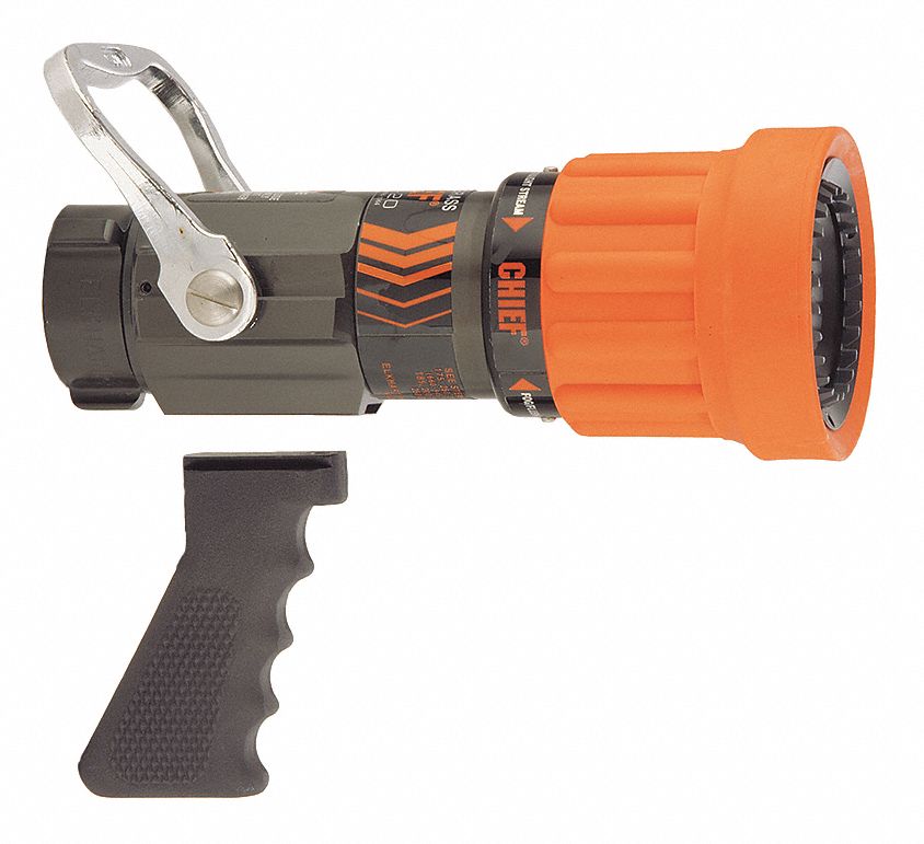 ELKHART BRASS Fire Hose Nozzle,11/2 In.,Orange 15Z038400017 Grainger