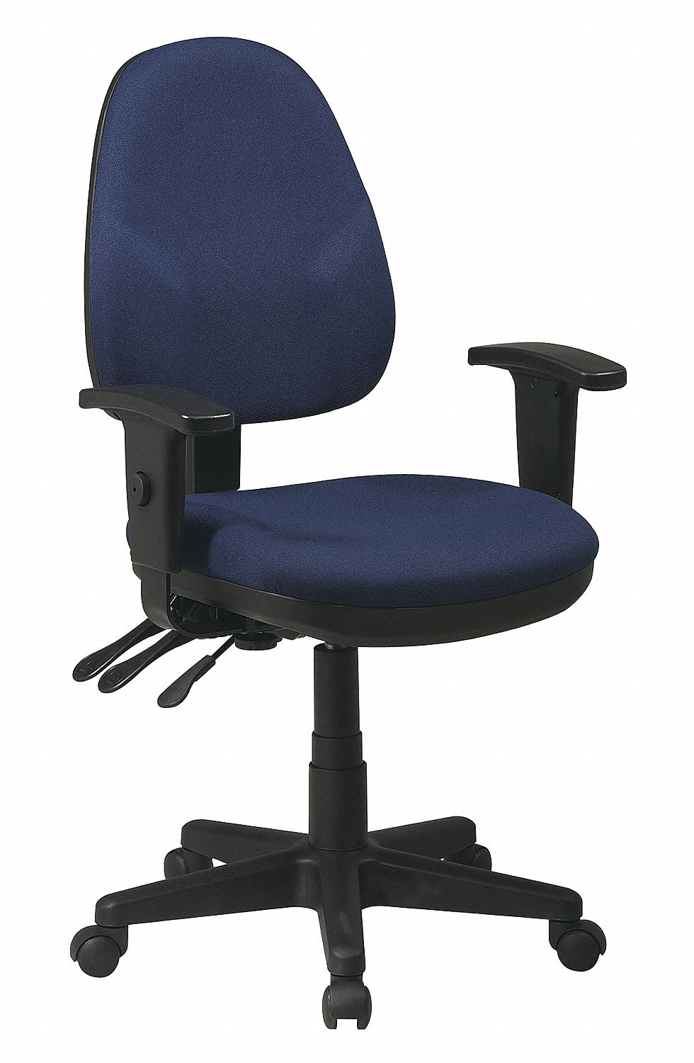 OFFICE STAR, Adj Arm, Navy Blue, Desk Chair 15Z36336427225 Grainger