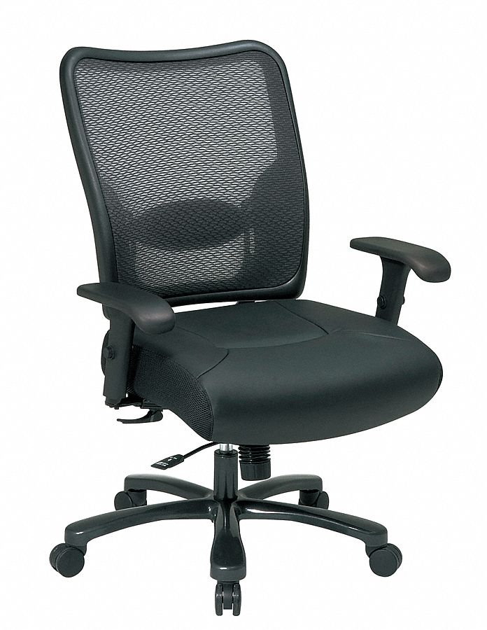 OFFICE STAR Desk Chair, Desk Chair, Black, 20 in to 23 in Nominal Seat Height Range, Adjustable