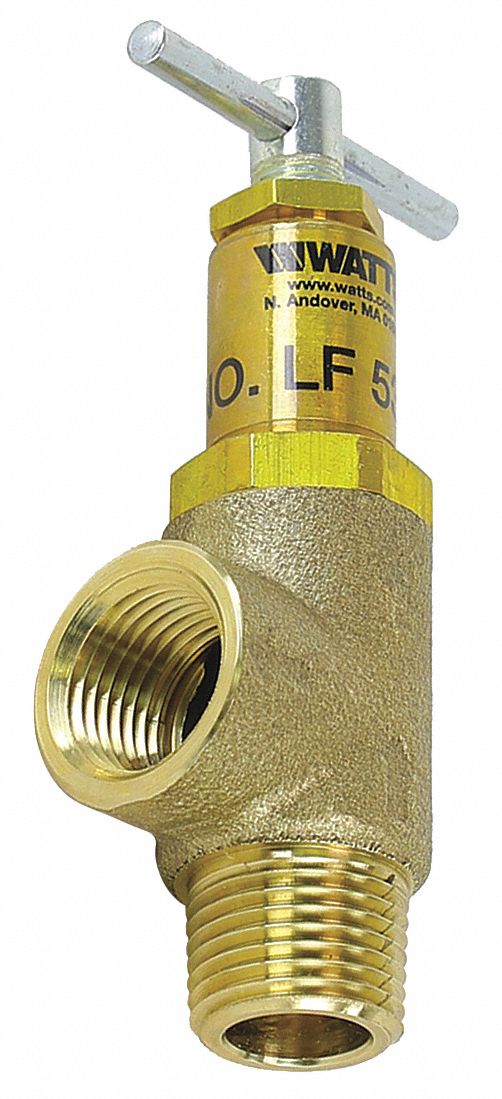 WATTS, Pressure Safety Relief Valve, 1/2", Lead Free 162A150121627