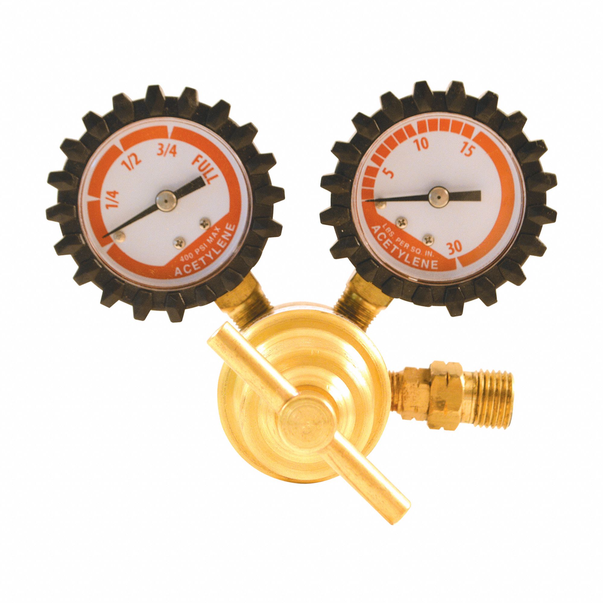 GRAINGER APPROVED Acetylene Regulator Single Stage, CGA 200 Inlet, 9/