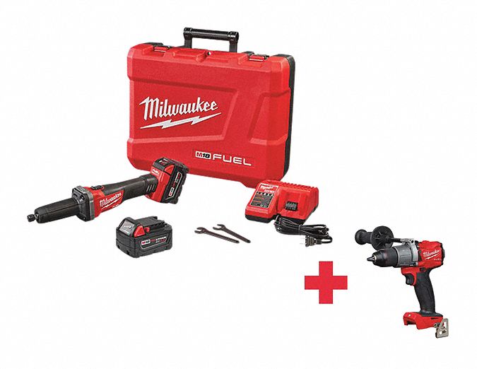MILWAUKEE Cordless Die Grinder Kit, Battery Included, 18.0 V, InLine, 20,000 No Load RPM