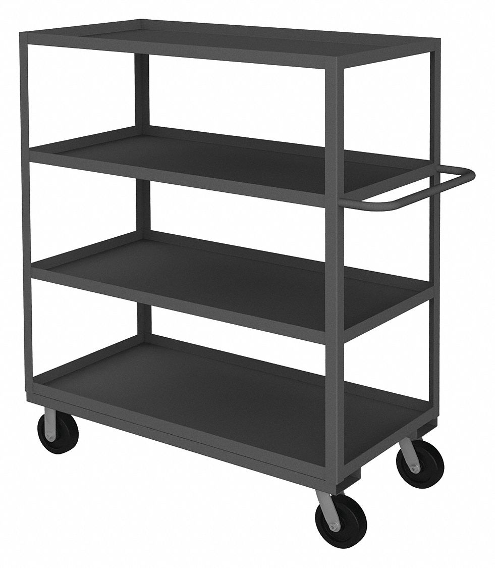 3,000 lb Load Capacity, 48 in x 24 in, Utility Cart with Lipped Metal Shelves 2TUH8RSC244860