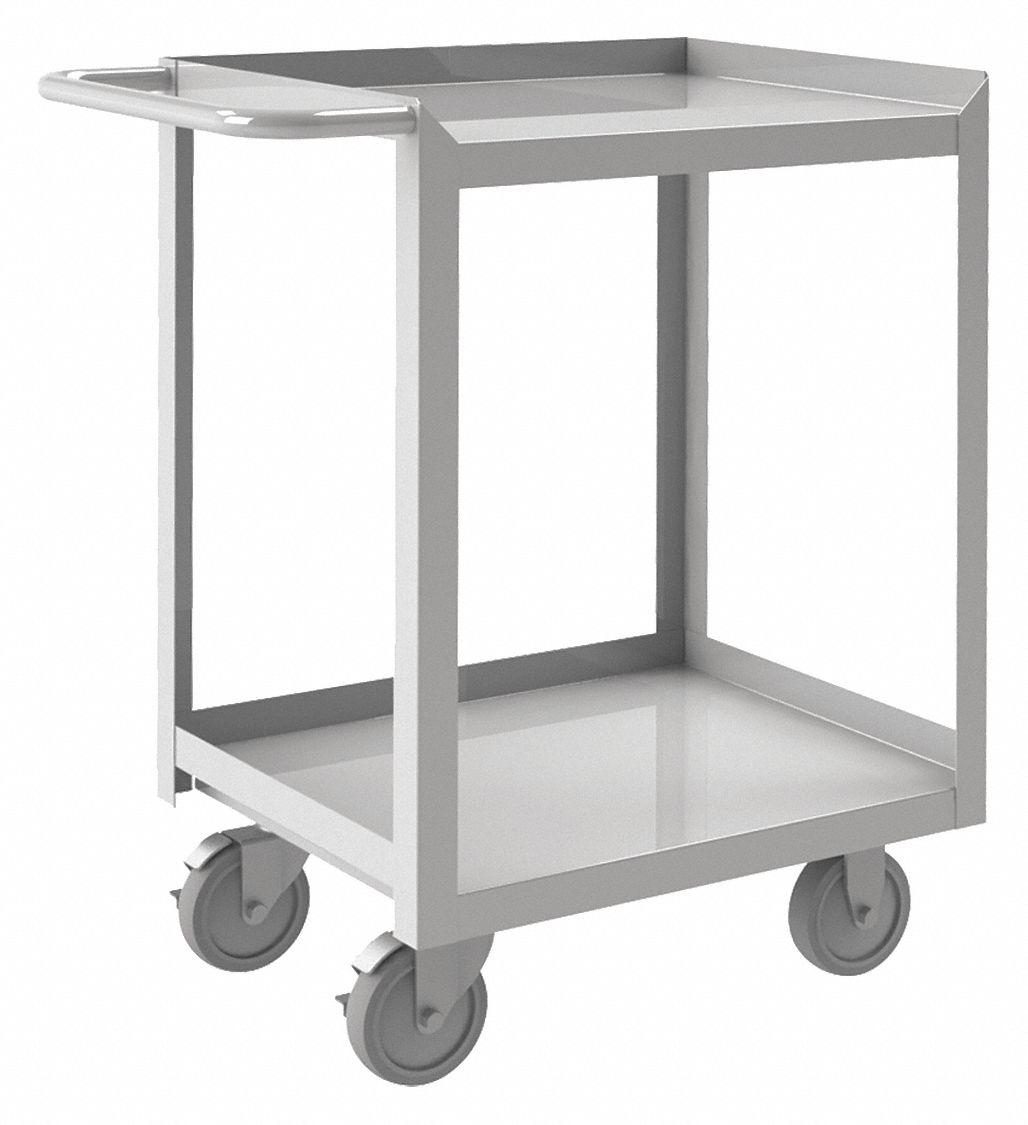 GRAINGER APPROVED Stainless Steel Flat Handle Utility Cart, 1200 lb