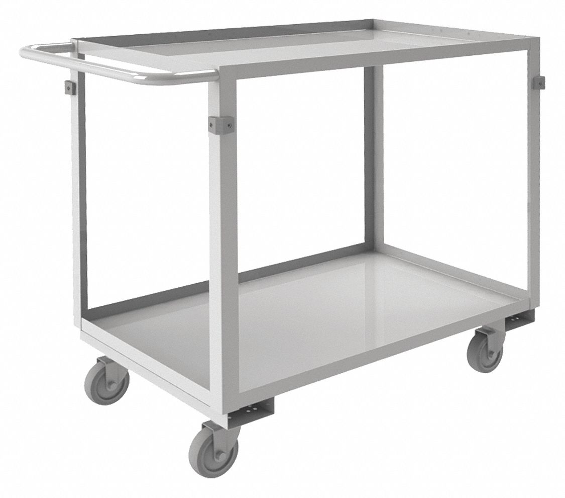 GRAINGER APPROVED Stainless Steel Flat Handle Utility Cart, 600 lb