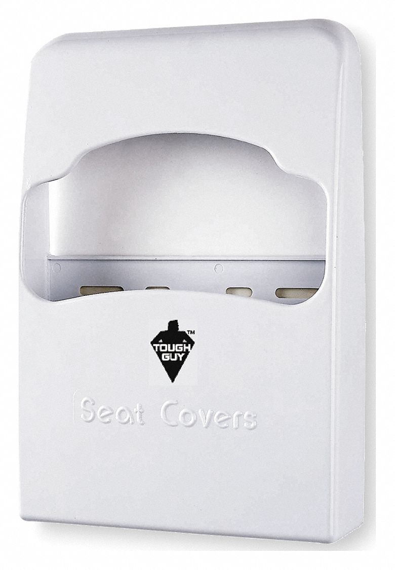 TOUGH GUY TOILET SEAT COVER DISPENSER, ¼ FOLD, 200 SEAT COVERS, WHITE
