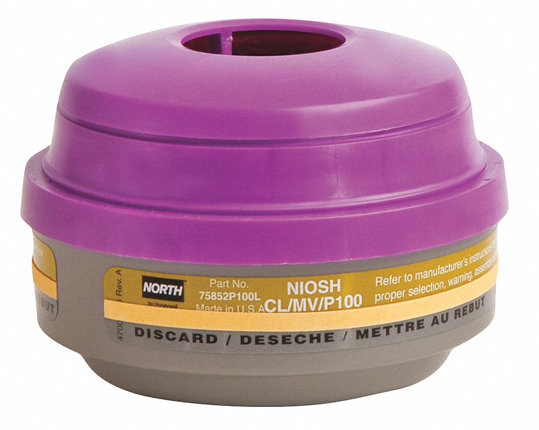 HONEYWELL NORTH Respirator Cartridge, CL, MV, P100, PR 16M234