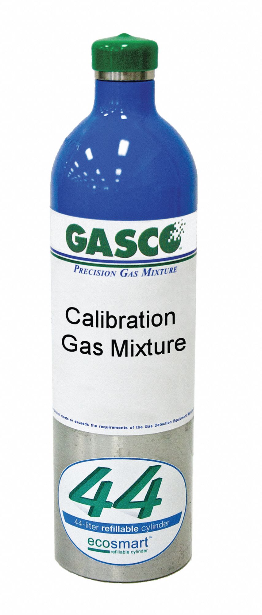 GASCO Carbon Monoxide, Hydrogen Sulfide, Methane, Nitrogen, Oxygen Calibration Gas, 44 L
