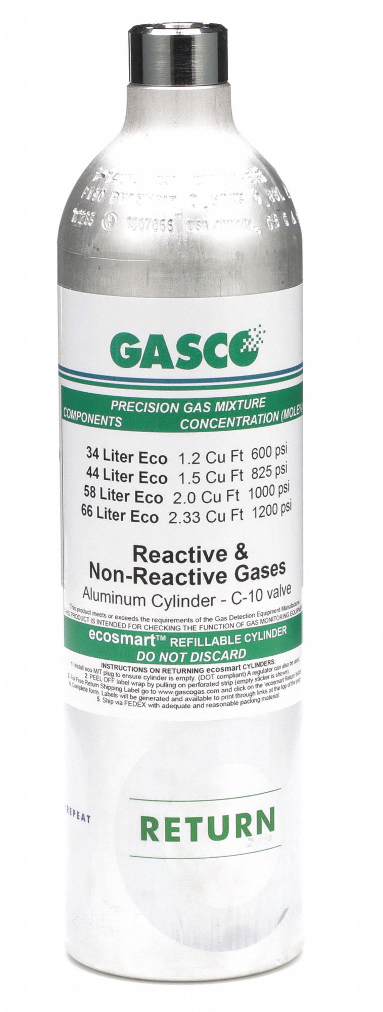 GASCO, Nitrogen, Refillable, Calibration Gas 16M57266ES401 Grainger
