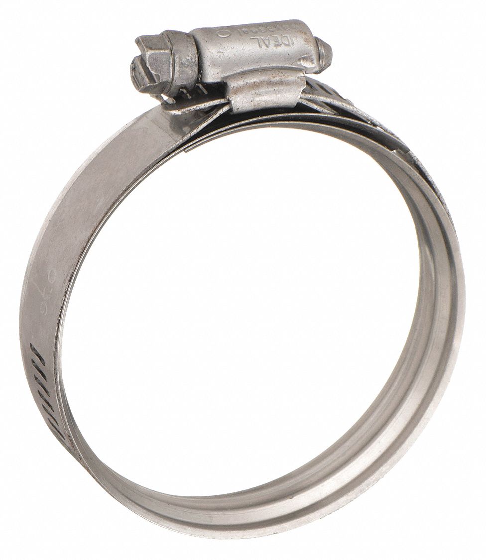 301 Stainless Steel, Recessed BeadLined Band, Worm Gear Hose Clamp 16P258360030036070 Grainger