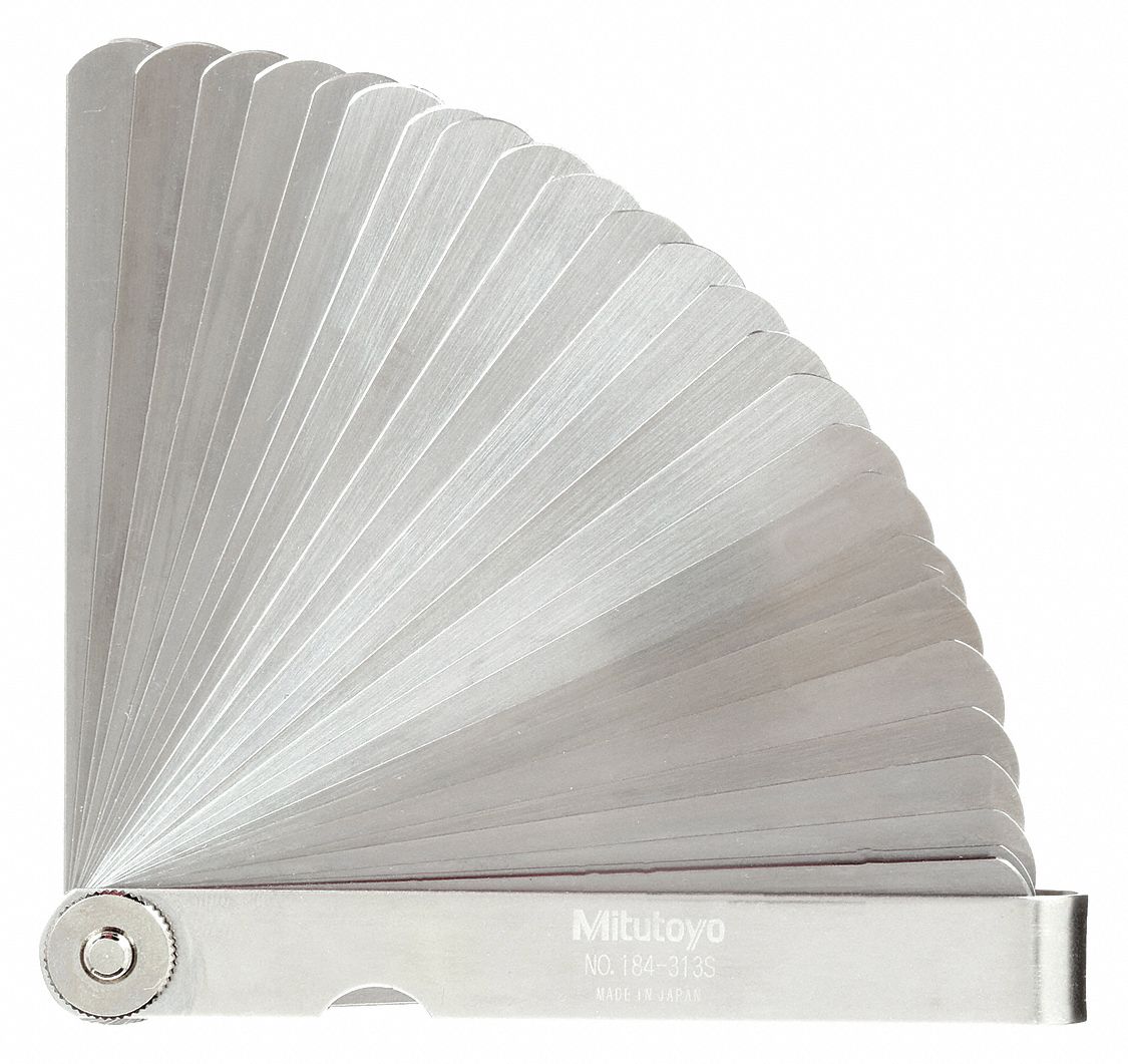 MITUTOYO, Metric, 28 Feeler Blades, Feeler Gauge Set 16X228184313S