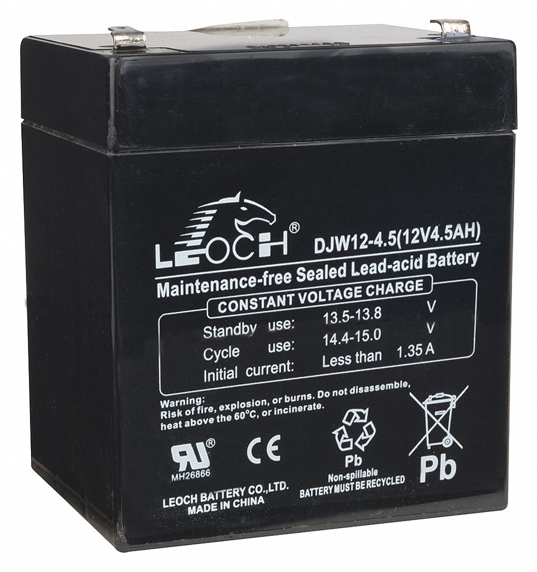EDWARDS, 12V DC, 4.5 Ah Capacity, Sealed Lead Acid Battery 16X251
