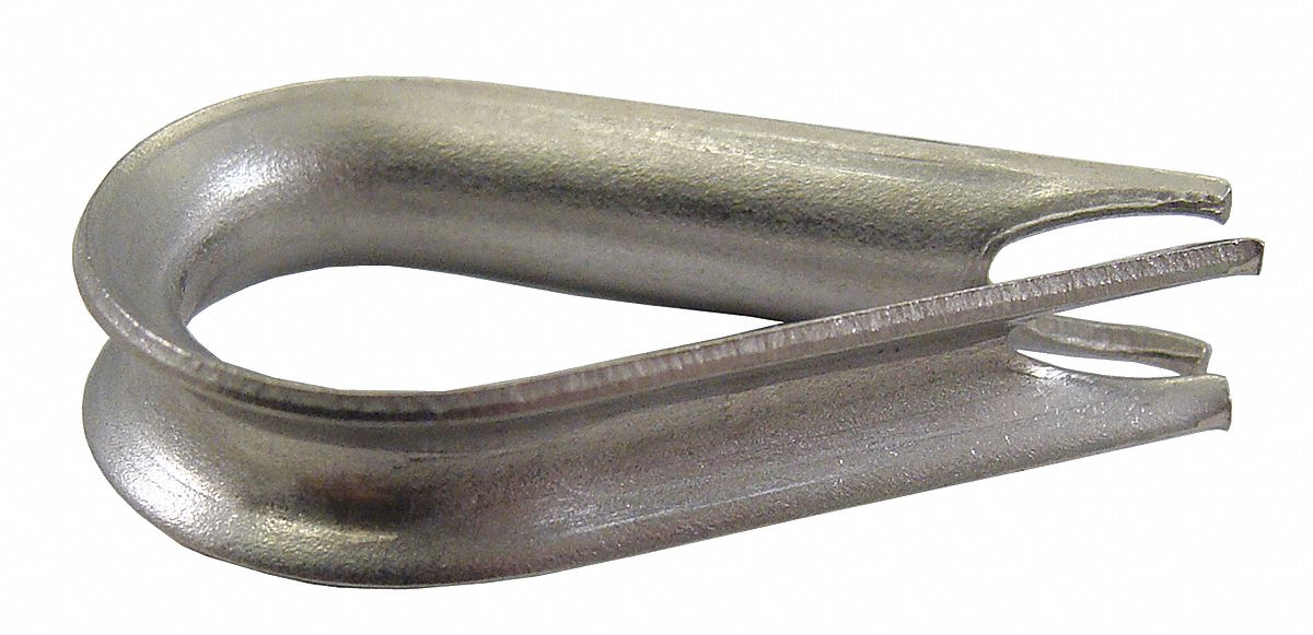 LOOS Wire Rope Thimble, For Wire Rope Dia. 3/8 in, 302/304 Stainless