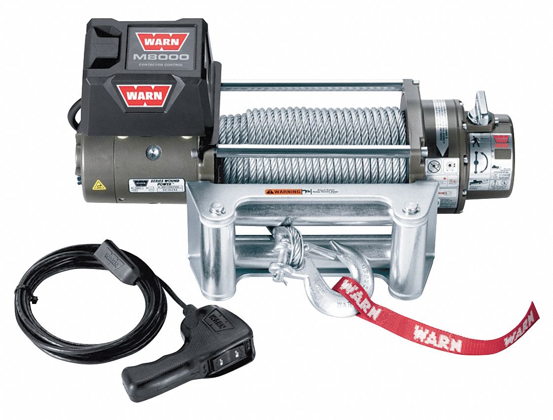 WARN Electric Winch 8,000 lb 1st Layer Load Capacity, 4.8 hp Motor HP