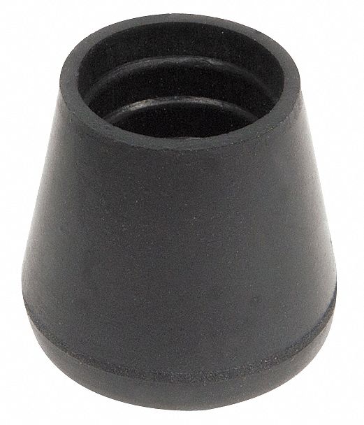 GRAINGER APPROVED Round SlipOn Furniture Protective Leg Tips, Gray Rubber, 1 in Leg Outside Dia