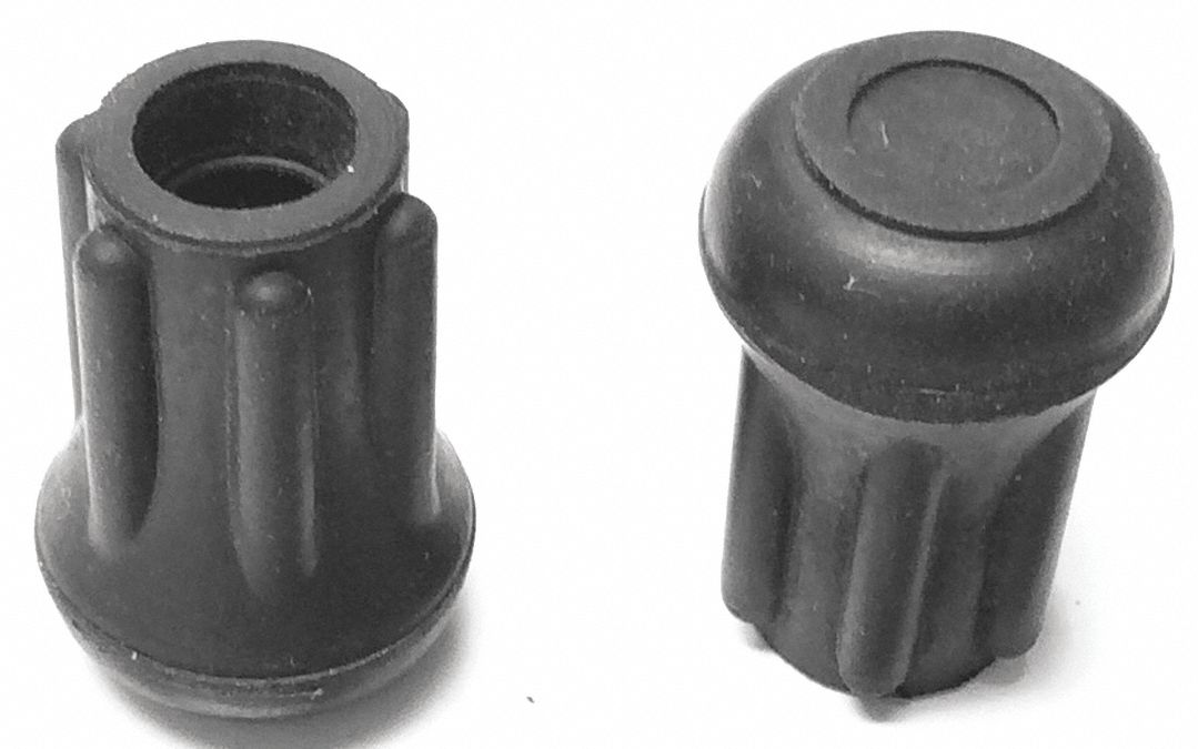 GRAINGER APPROVED Round SlipOn Furniture Protective Leg Tips, Black