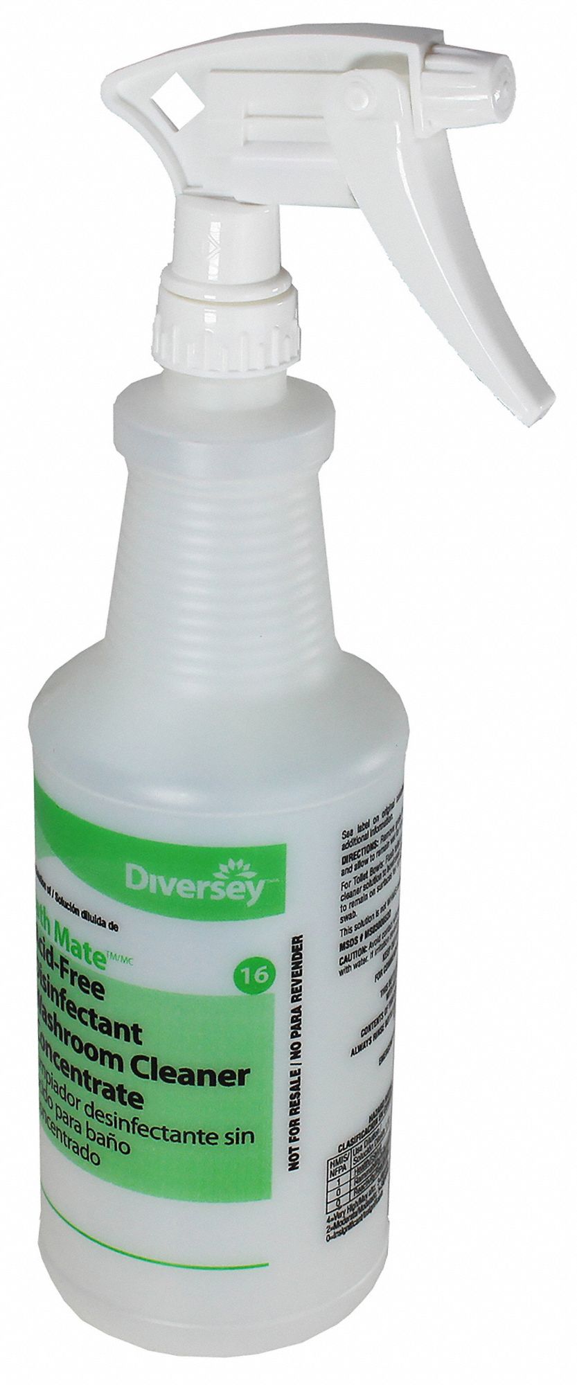 DIVERSEY, 32 oz Container Capacity, Mist/Stream, Trigger Spray Bottle