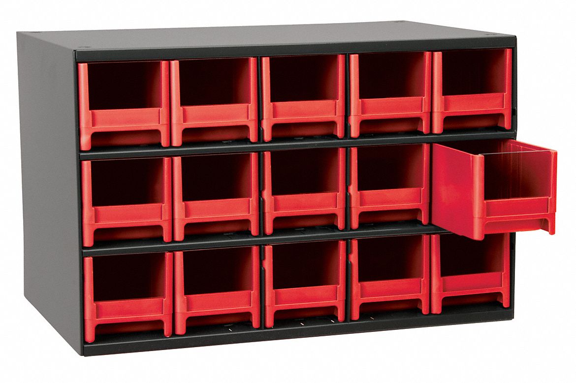 AKROMILS Drawer Bin 18D79919715RED Grainger