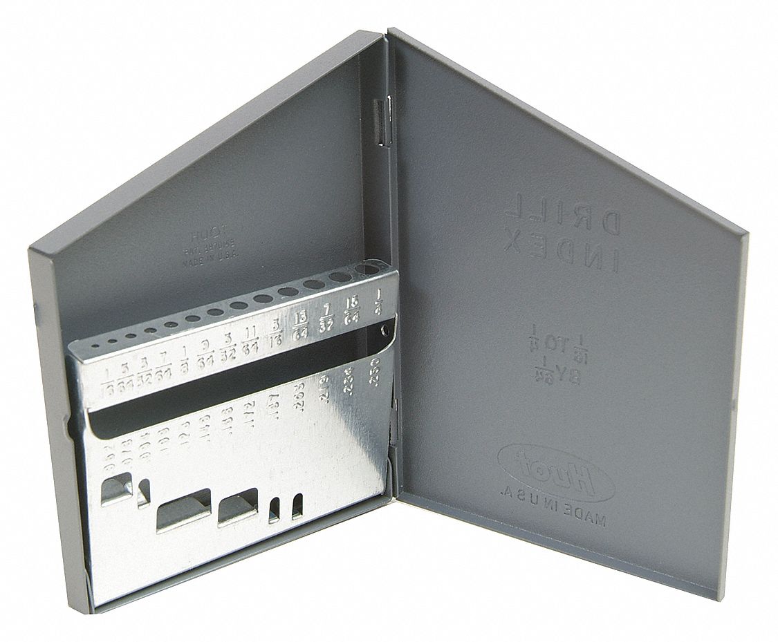 HUOT Steel Drill Bit Case, 53/8" D X 5/16" H X 4" W, Jobber Length