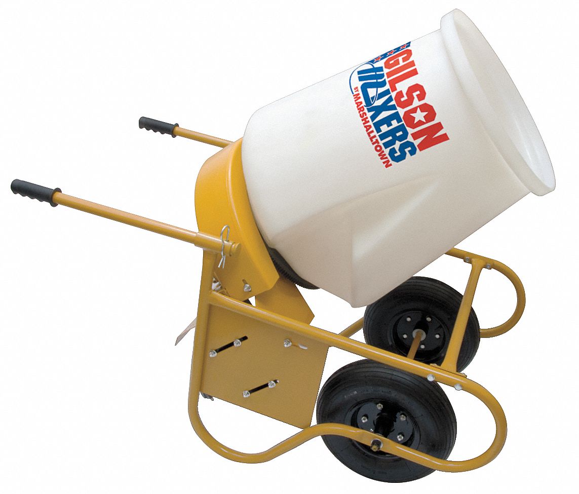 Wheelbarrow Mixer,31/2 Cu. Ft.,1/2HP Grainger