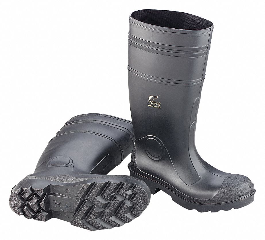 BATA MEN'S BOOTS, SZ 14, PVC/STEEL, BLACK, 16 IN H, NONCSA/ASTM