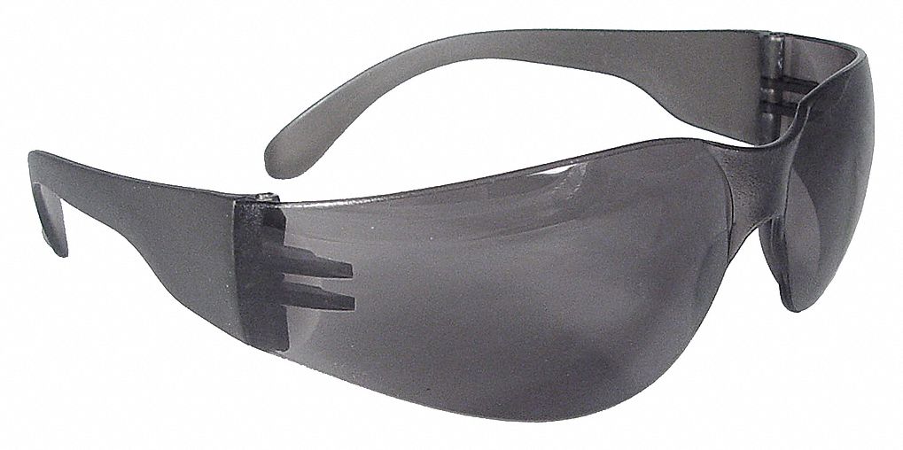 RADIANS SAFETY GLASSES, FRAMELESS, WRAPAROUND, PC, ANTIFOG, ANTI