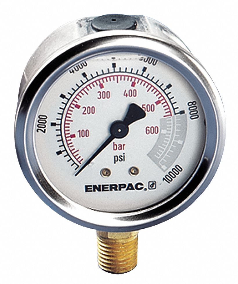 ENERPAC Hydraulic Cylinder Pressure Gauge 0 to 15,000 psi, 2 1/2 in