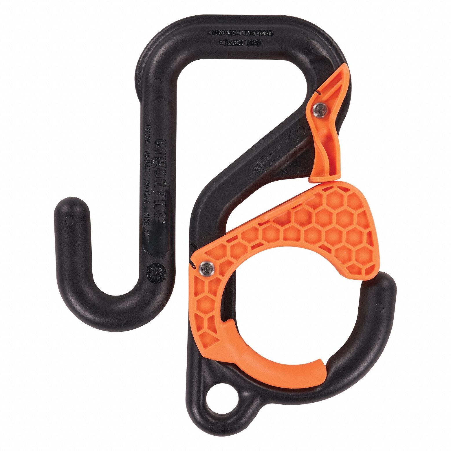 Bucket Hook,Blk/Orng,Plastic,81/2" L Grainger