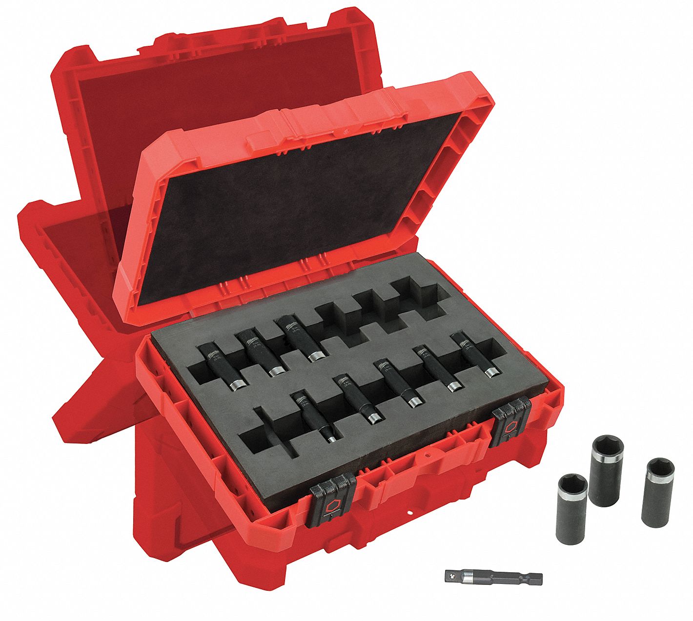 MILWAUKEE 1/4&quot; Metric Steel/Black Oxide Impact Socket Set, Number of