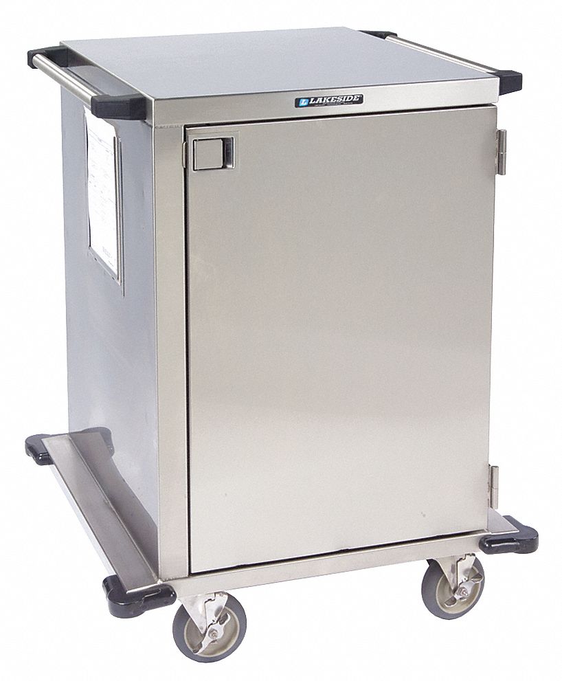 LAKESIDE Surgical Case Cart, 300 lb Load Capacity, Silver, 24 inx24 in