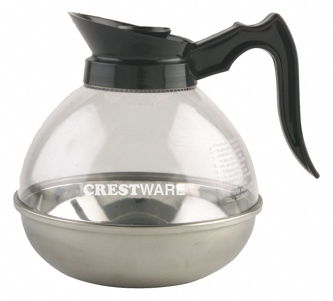 CRESTWARE Coffee Decanter, 64 oz., Black 19H527PD64 Grainger
