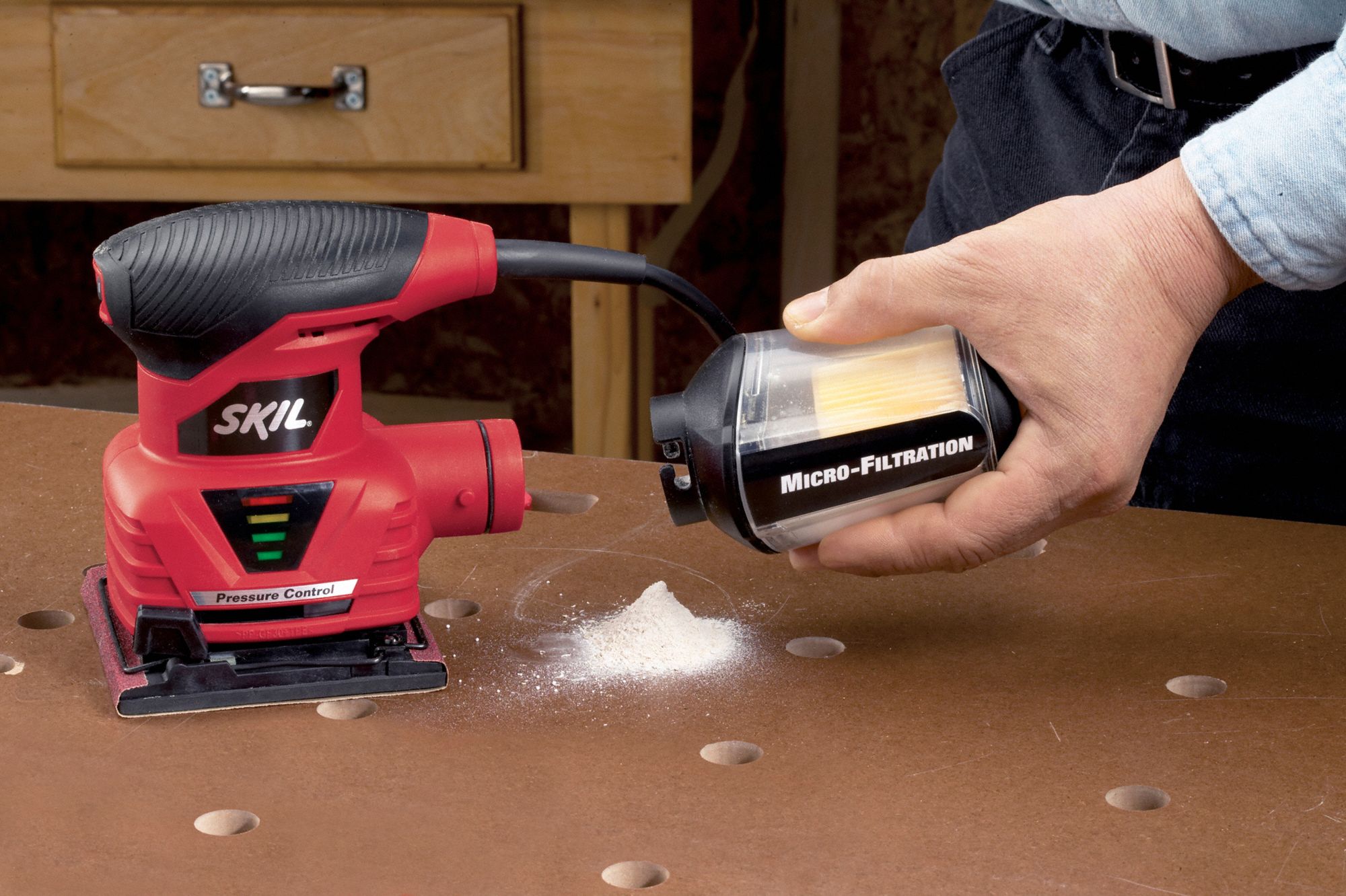 SKIL Orbital Sander, Corded, 1/4 Sheet, 4 1/8 in x 4 1/2 in Pad Size, 2